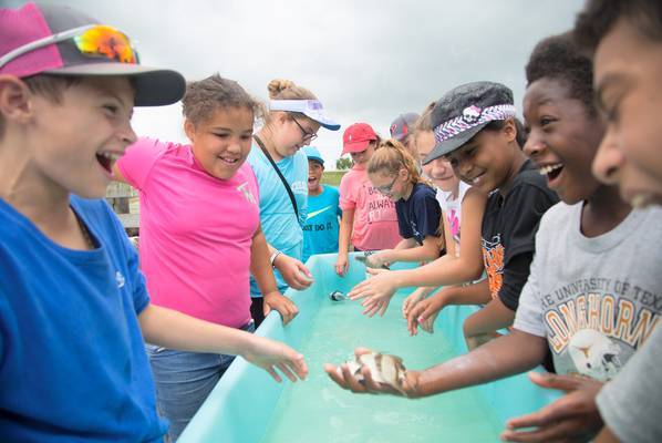 E. Rudd students experience hand-on science in Palacios